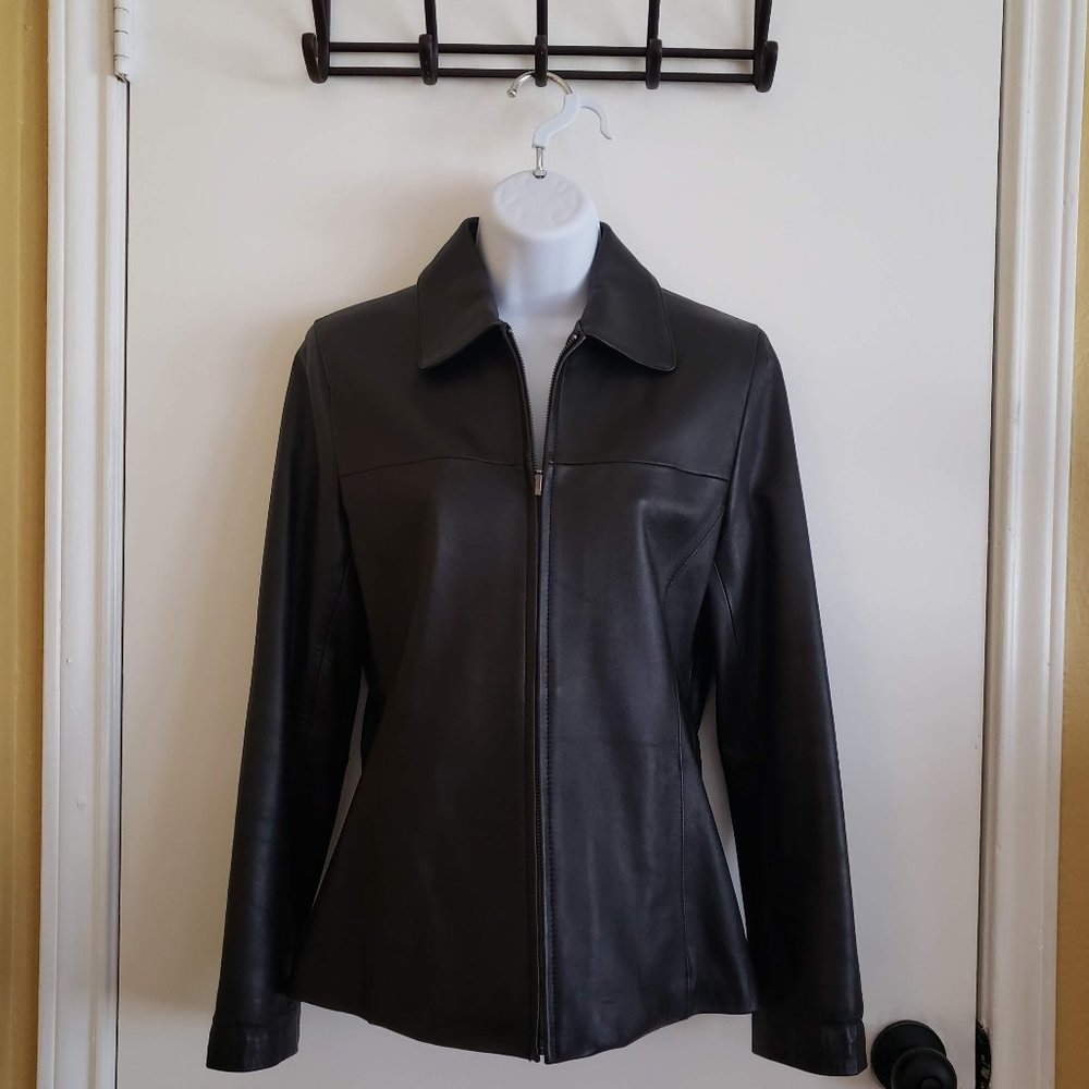 Women's Black Leather Jacket/Blazer XS
